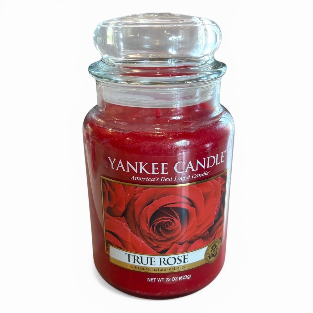 Yankee Candle Retired Fragrance True Rose Large Jar Candle 22 oz Red